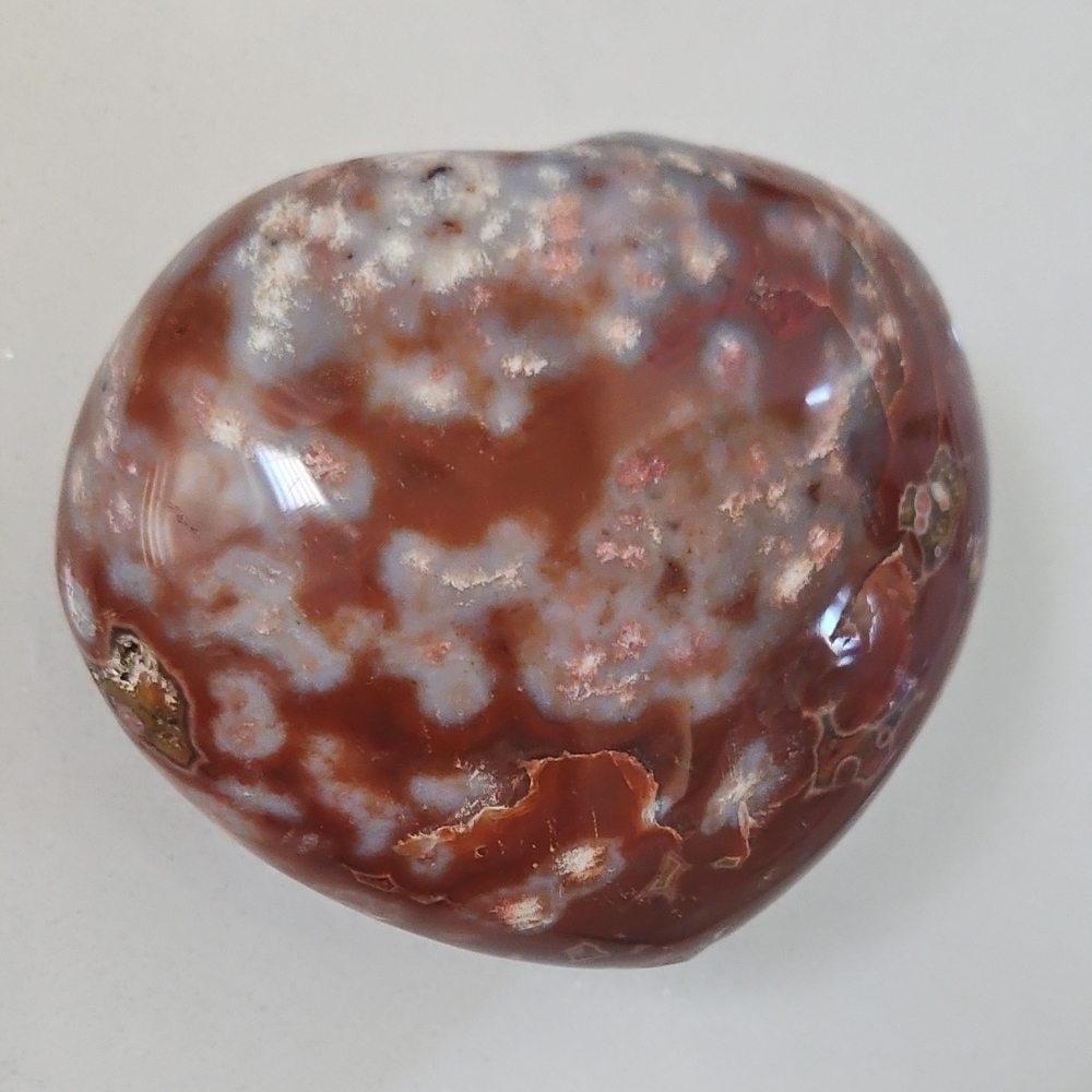 Polished Red Agate Heart Crystal
